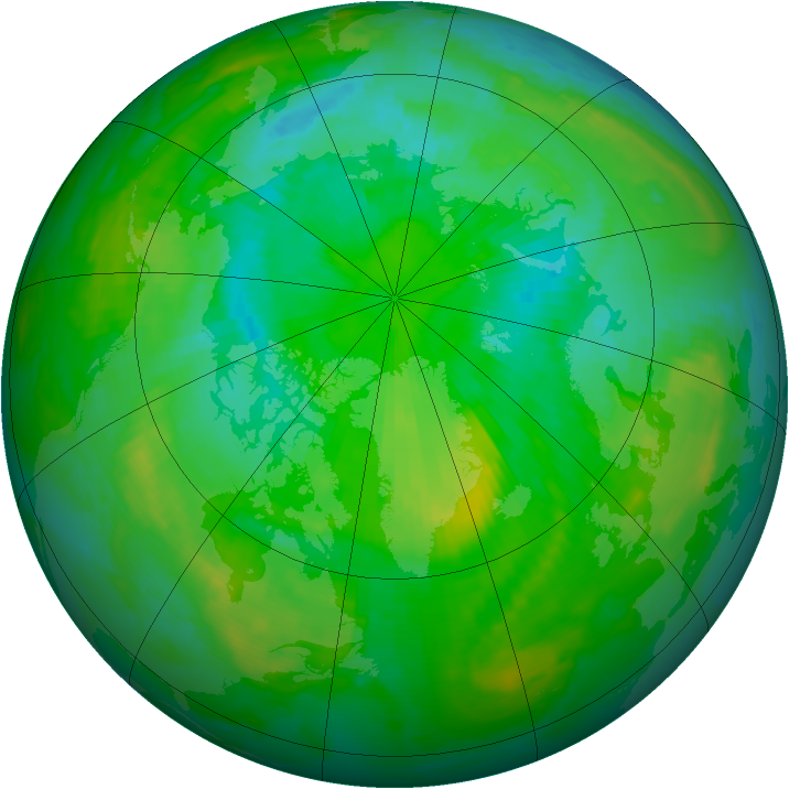 Arctic ozone map for 18 July 2000